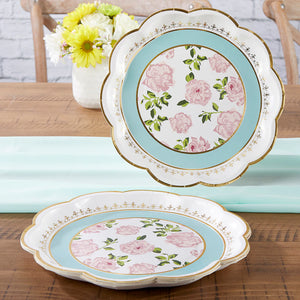 Tea Time Whimsy 7 in. Premium Paper Plates - Blue