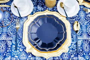 Navy Blue Scalloped Dinner Plates