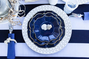 Navy Blue Scalloped Dinner Plates