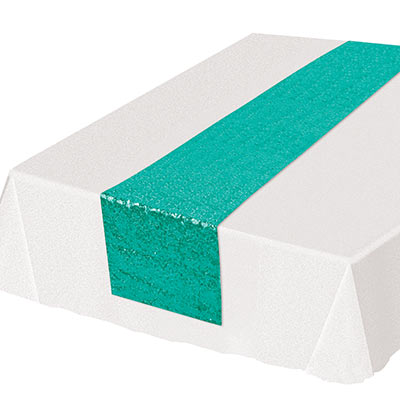 Turquoise Sequined Table Runner