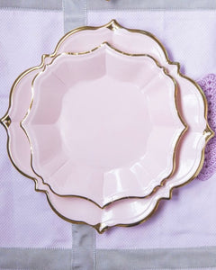 Blush Pink Scalloped Dessert Plates