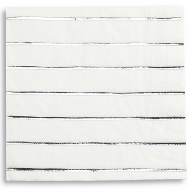 Silver Striped Frenchie Napkin | DayDream Society Partyware Supplies Canada