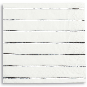 Silver Striped Frenchie Napkin | DayDream Society Partyware Supplies Canada
