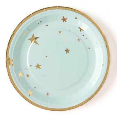 Baby Blue With Stars Plate | Party Supplies Canada | Local Shop | Baby Shower Gender | Reveal  