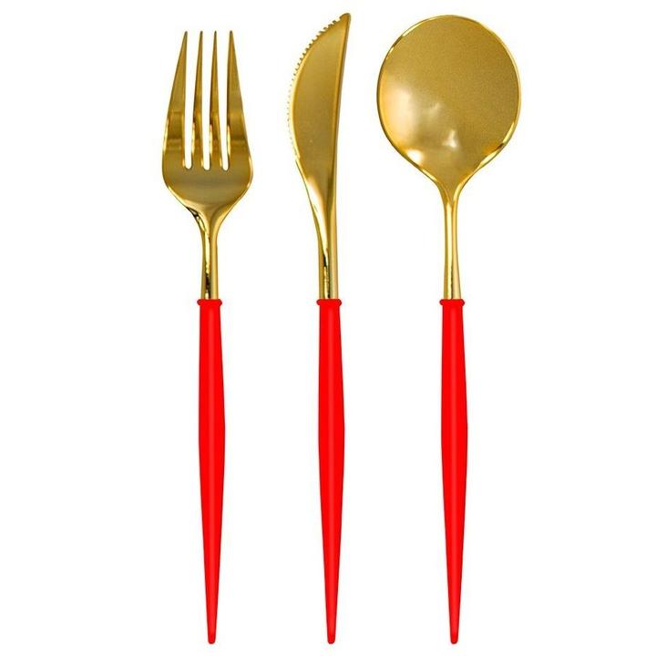 Red and Gold Bella Cutlery (reusable set)