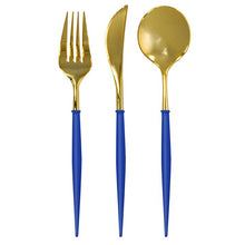 Load image into Gallery viewer, Blue and Gold Bella Cutlery (reusable set)
