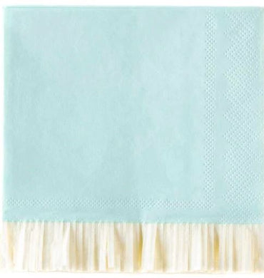 Baby Blue Fringed Napkin | Party Supplies Canada | Baby Shower | First Birthday 