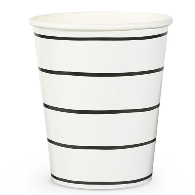 Black Frenchie Striped Cups