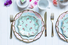 Load image into Gallery viewer, Floral Mint Dessert Plates
