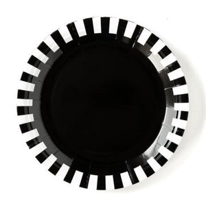 Black and White 9" Round Plate