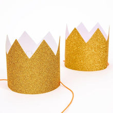 Load image into Gallery viewer, Meri Meri Mini Gold Glitter Crowns

