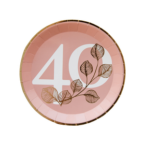 Milestone Blush 40th Dessert Plate
