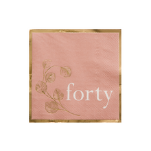 Load image into Gallery viewer, Milestone Blush 40th Cocktail Napkins
