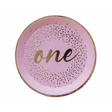 Load image into Gallery viewer, Milestone Onederland Pink Dessert Plate
