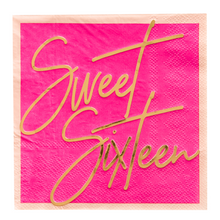 Load image into Gallery viewer, Milestone &quot;Sweet Sixteen&quot; Cocktail Napkin
