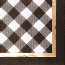 Load image into Gallery viewer, Black Buffalo Check Cocktail Napkin
