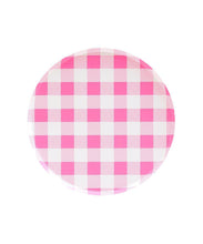 Load image into Gallery viewer, Neon Rose Gingham Small Round Plate
