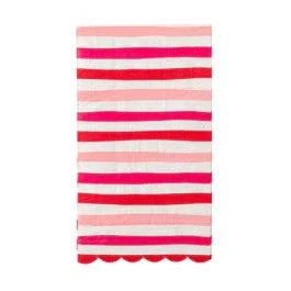 Red/Pink Scallop Stripe Guest Towel