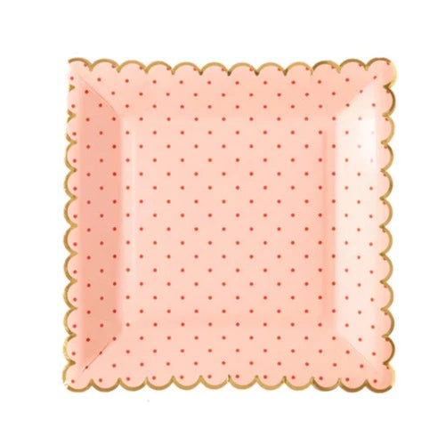 Pink With Polka Dot Scallop Plate