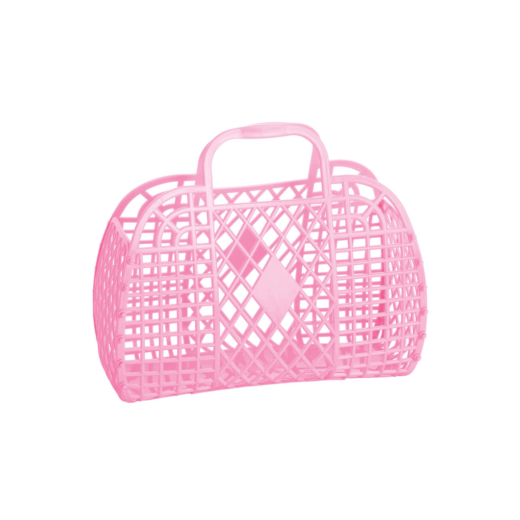 Sun Jellies Retro Basket Jelly Bag - Small  Bubblegum Pink