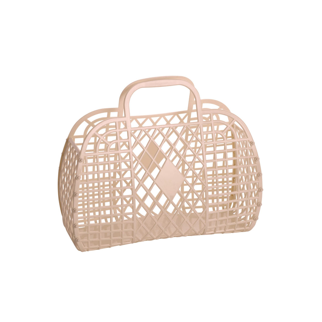 Sun Jellies Retro Basket Jelly Bag - Small  Latte