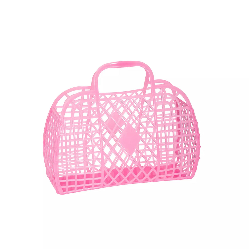 Sun Jellies Retro Basket Small Neon Pink