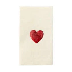 Valentine Red Foil Heart Guest Napkin