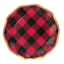 Load image into Gallery viewer, Holiday Buffalo Check Wavy Side Plate
