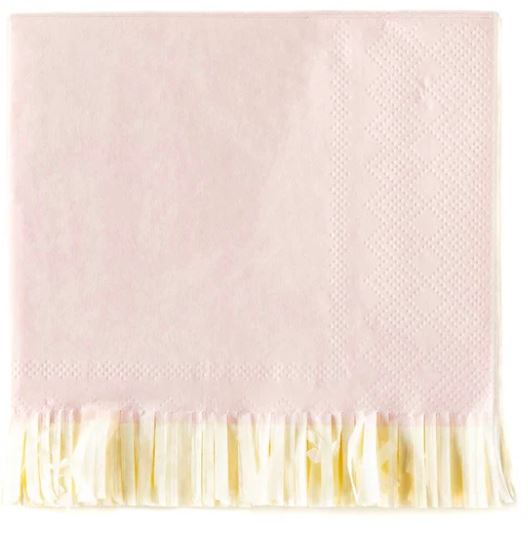 Baby Pink Fringed Napkin