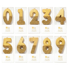 Load image into Gallery viewer, Gold Glitter Dipped Number Candles
