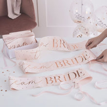 Load image into Gallery viewer, Pink And Rose Gold Team Bride Sashes
