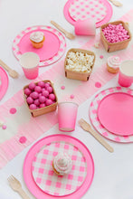 Load image into Gallery viewer, Neon Rose Gingham Small Round Plate
