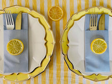 Load image into Gallery viewer, Canary Yellow Scalloped Dinner Plates
