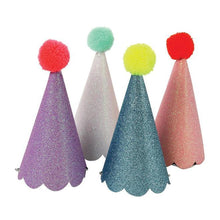 Load image into Gallery viewer, Meri Meri Glitter Pompom Party Hats
