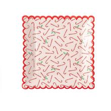 Load image into Gallery viewer, Candy Canes Scallop Plate
