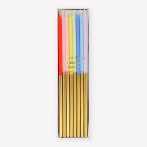 Meri Meri Gold Dipped Rainbow Mix Candles