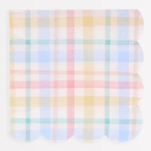 Meri Meri  Plaid Pattern Large Napkins