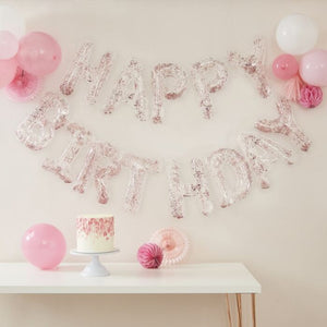 Confetti Filled Happy Birthday Balloon Bunting