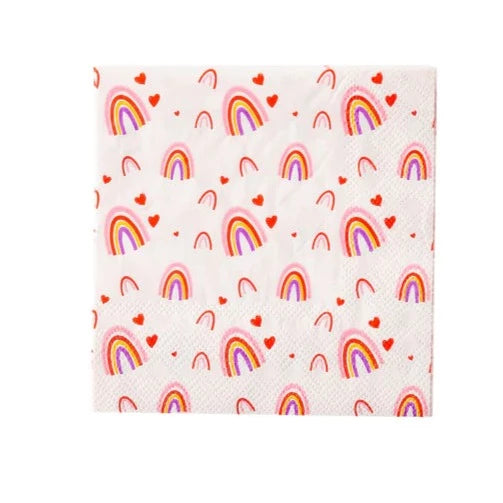 Rainbows and Hearts Cocktail Napkin