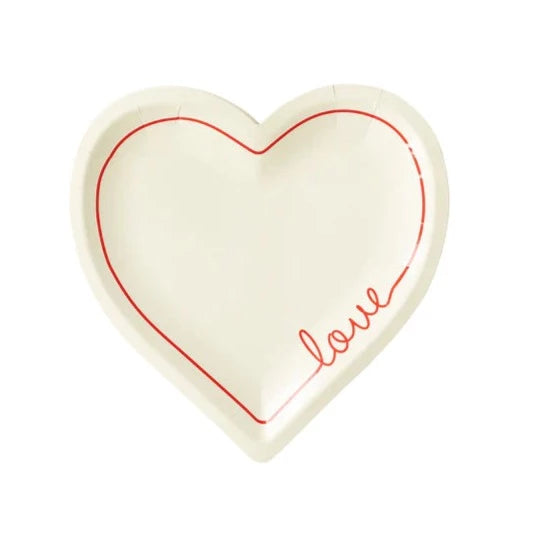 White Love Heart Shaped Plate