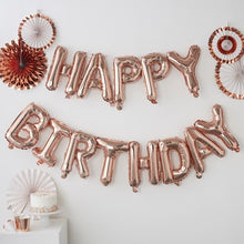 Load image into Gallery viewer, Happy Birthday Rose Gold Balloon Bunting
