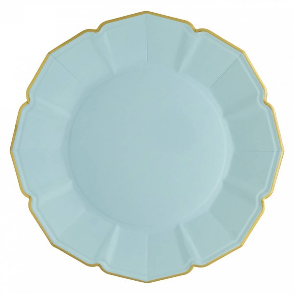 Sky Blue Scalloped Dinner Plates