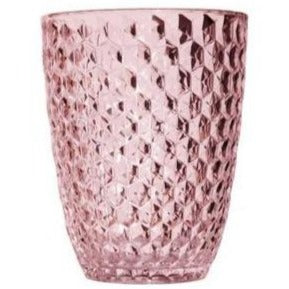 Pink Diamond Cut 12oz Reusable Acrylic Cups