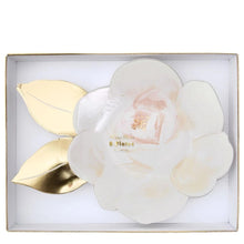 Load image into Gallery viewer, Meri Meri Golden White Rose Plates
