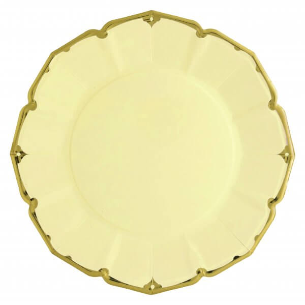 Canary Yellow Scalloped Dinner Plates